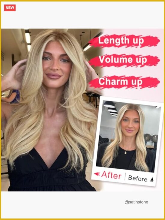 Synthetic Wavy Layered Clip-in Hair Extensions, 20 inch, Tangle Free main image 4
